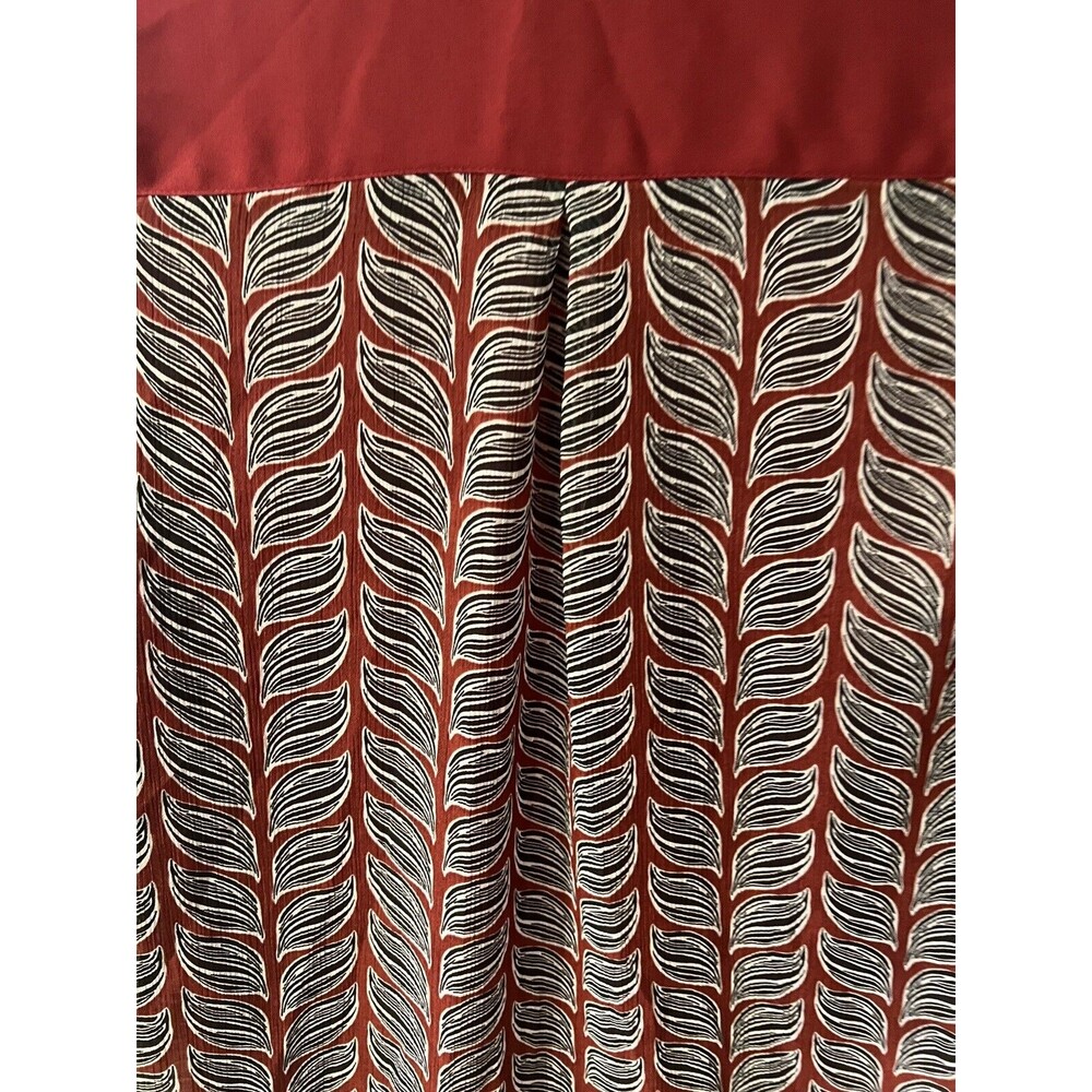 Alfani blouse Womens sz 8 Burgundy Button Up Floral Long Sleeve Pockets career - Picture 7 of 8